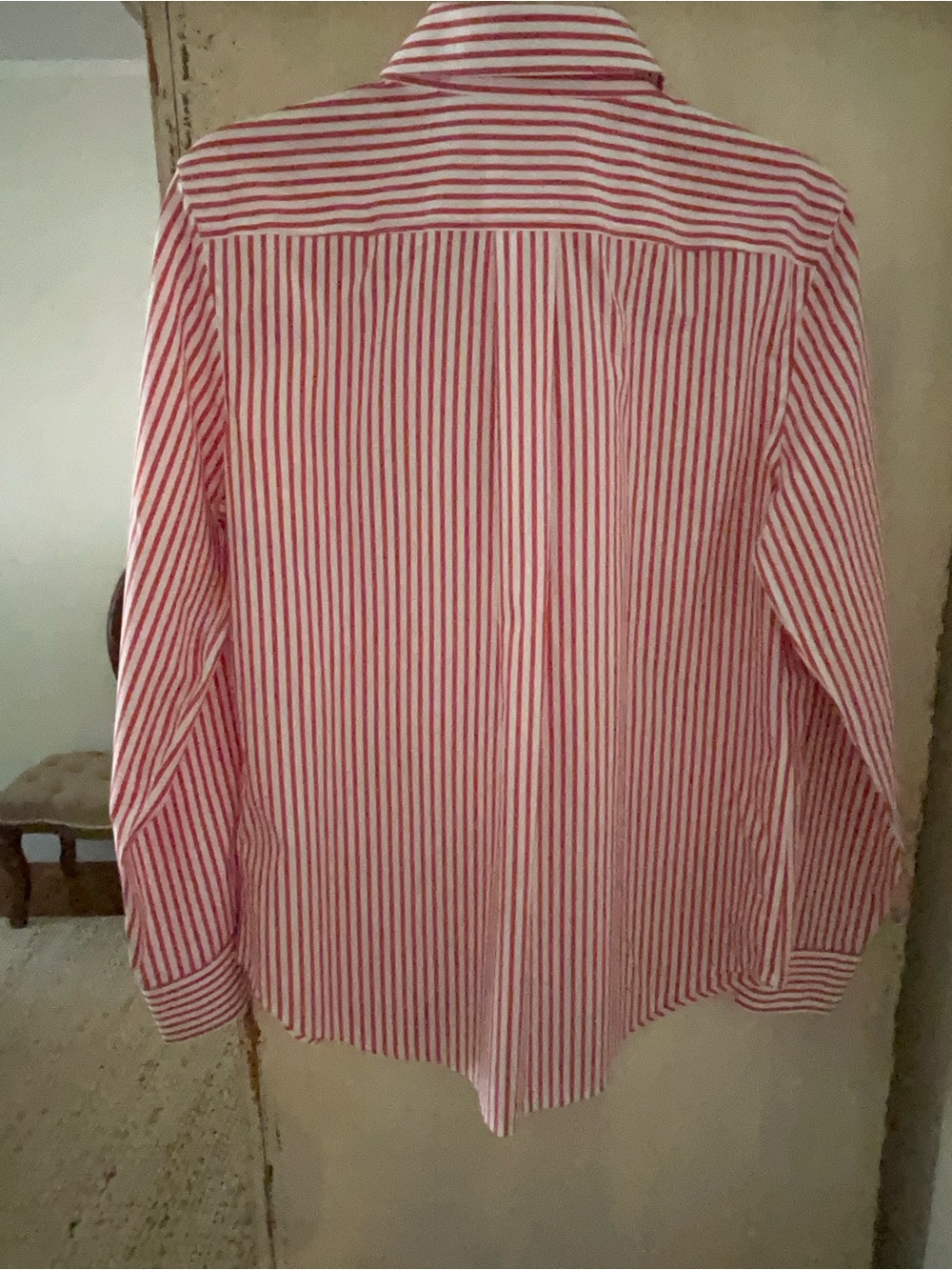 Red and White Stripe Classic Button Down Shirt Size 8 - Picture 3 of 4